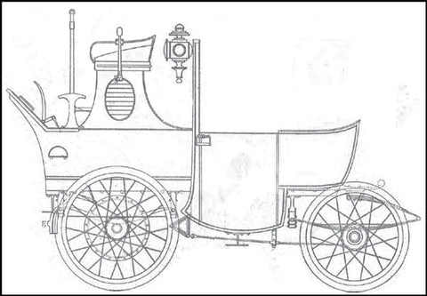 1894 drawing of an early Australian Automobile