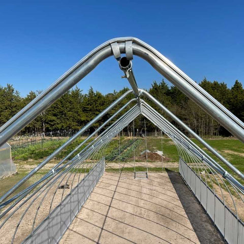 cross connectors on a hoop house