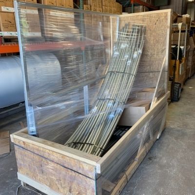 freight packaged in box on pallet