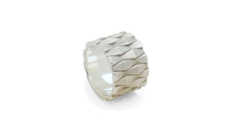 Lasand Waves structuur ring zilver