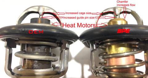 OEM Thermostat VS SPE 6.7L Powerstroke Low Temp High Flow Thermostat