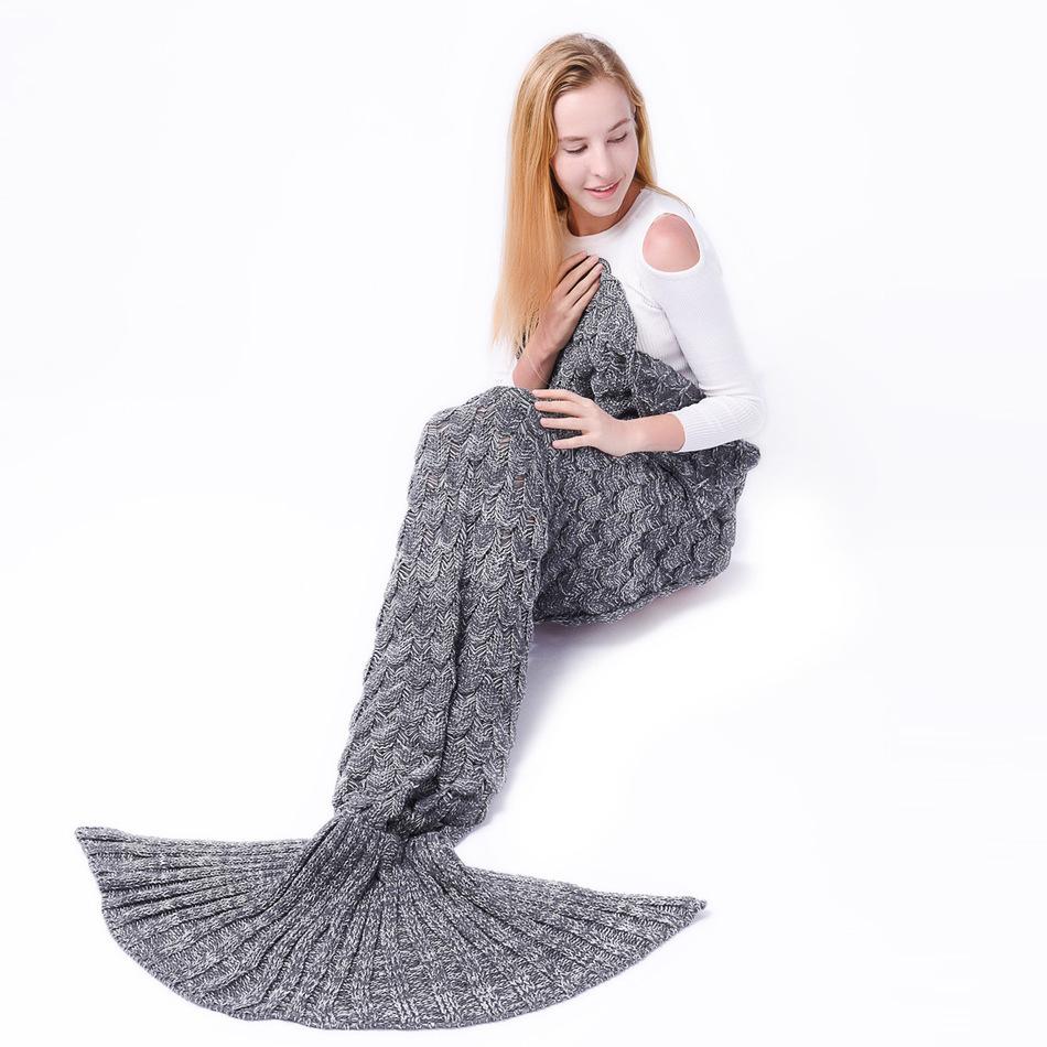 Scalloped Mermaid Tail Blanket (Grey) - IWISB