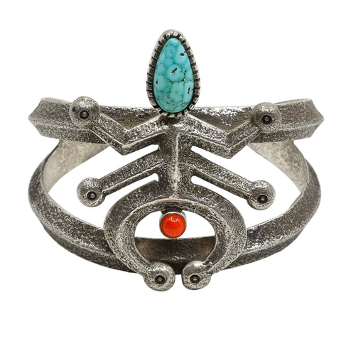 Edison Cummings Turquoise And Coral Bracelet