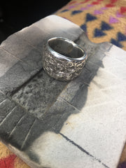 Silver Tufa Cast Ring In Its Tufa Mold By Ira Custer