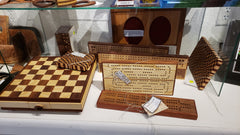 Handcrafted wooden games: checkers, cribbage boards and more.