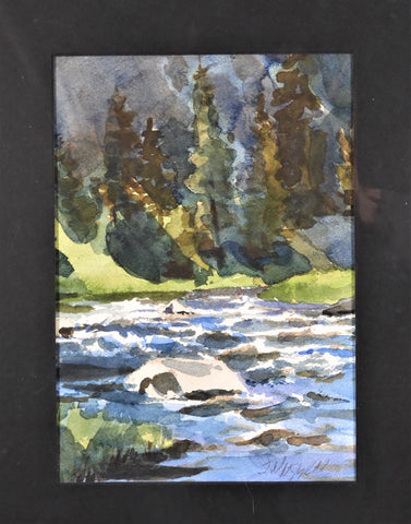 Platte River Canyon Original framed Watercol or by Jon Madsen