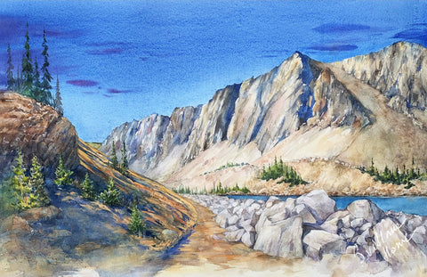 "Rocks, More Rocks " Framed Original Water color painting by Svetlana Howe