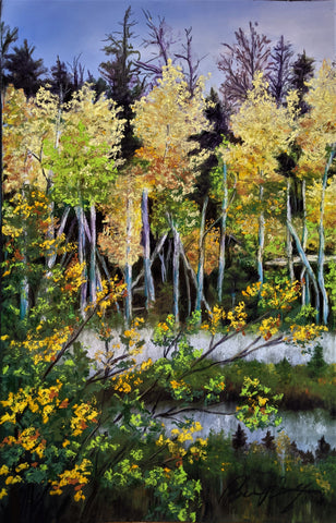 Aspen Grove by Barbara Wolf, pastels