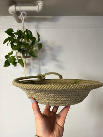 Yellow green cowboy rope basket