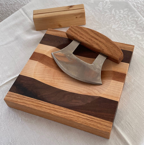 ulu board and knife