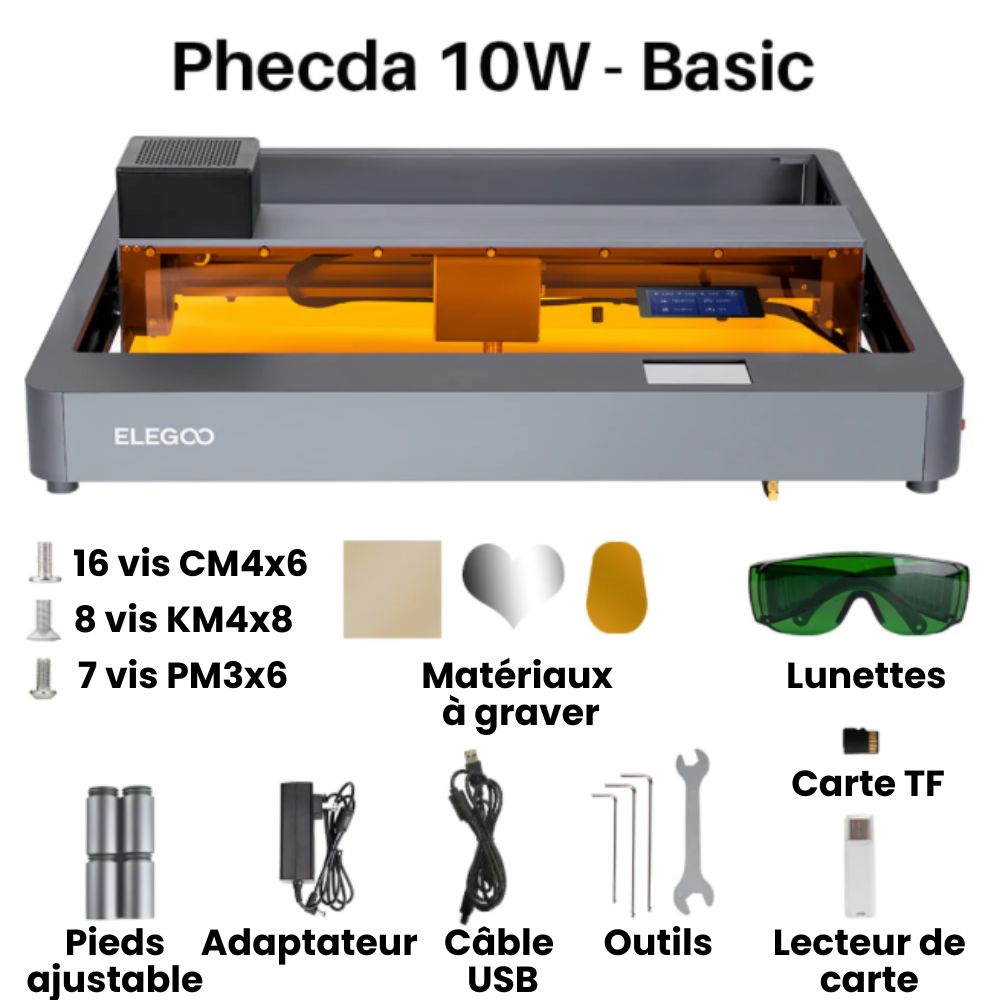 Elegoo Phecda 10W Pack Basic  Graveur et Découpeur Laser – Elegoo France