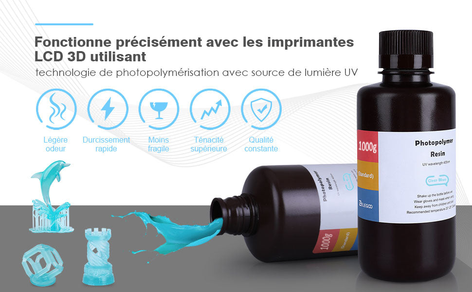 Résine ABS-like Translucide Elegoo - 1000 ml - Polyfab3D