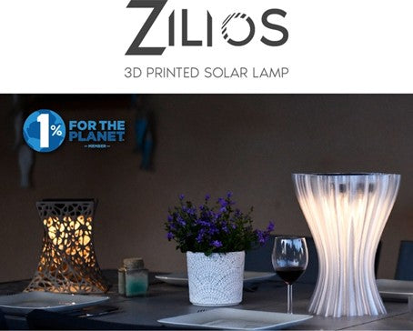 Lampe solaire Zilios de chez Zimple, partenaire d'Atome3D