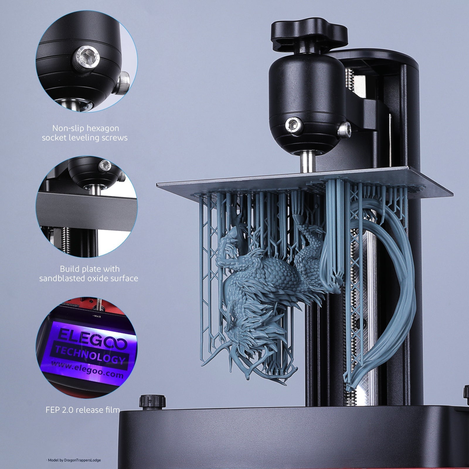 ELEGOO Saturn MSLA Imprimante 3D UV Photopolymérisation en Résine 3D  Printer avec l’Écran LCD 4K Monochrome, UV LED…