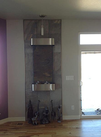 wall fountain premade vertical stone stainless steel