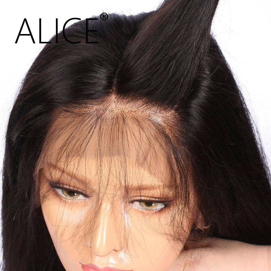 ALICE Silky Straight Brazilian Full Lace Human Hair Wigs With Baby