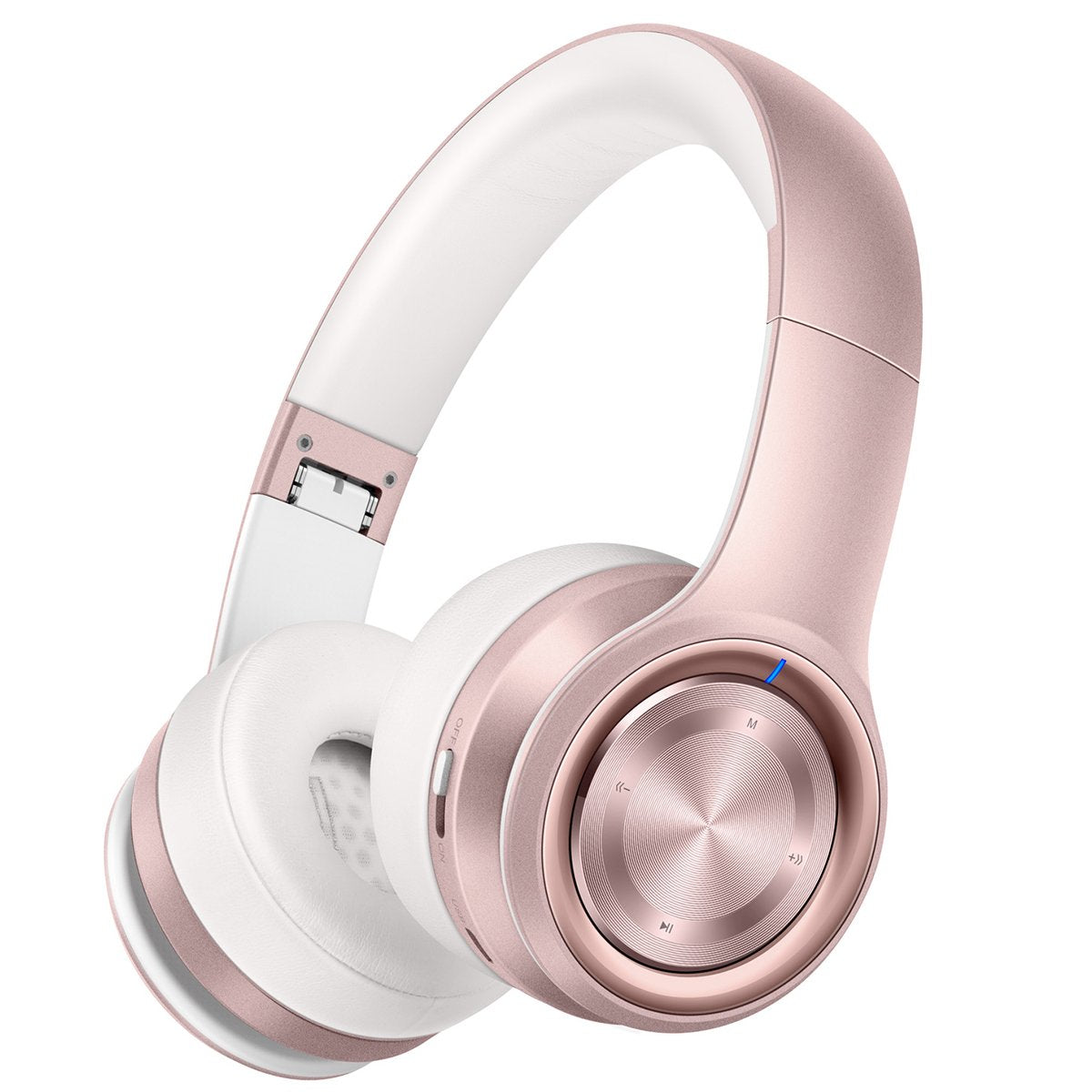 Photo 1 of Picun P26 Bluetooth Headphones Over Ear 40H Playtime Hi-Fi Stereo Wireless Headphones Girl Deep Bass Foldable Wired/Wireless/TF for Phone/TV Bluetooth 5.0 Wireless Earphones with Mic Women (Rose Gold)