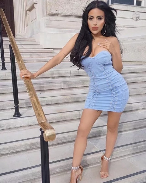 jean tight dress