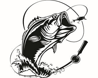 Download Bass Fishing #5 Logo Angling Fish Hook Fresh Water Hunting Largemouth - Thekingwarehouse