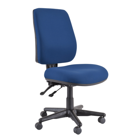 Buro Roma 2 Chair - High Back-Office Chairs-Dark Blue - Quickship-No Thanks-Flat Pack Please-Commercial Traders - Office Furniture