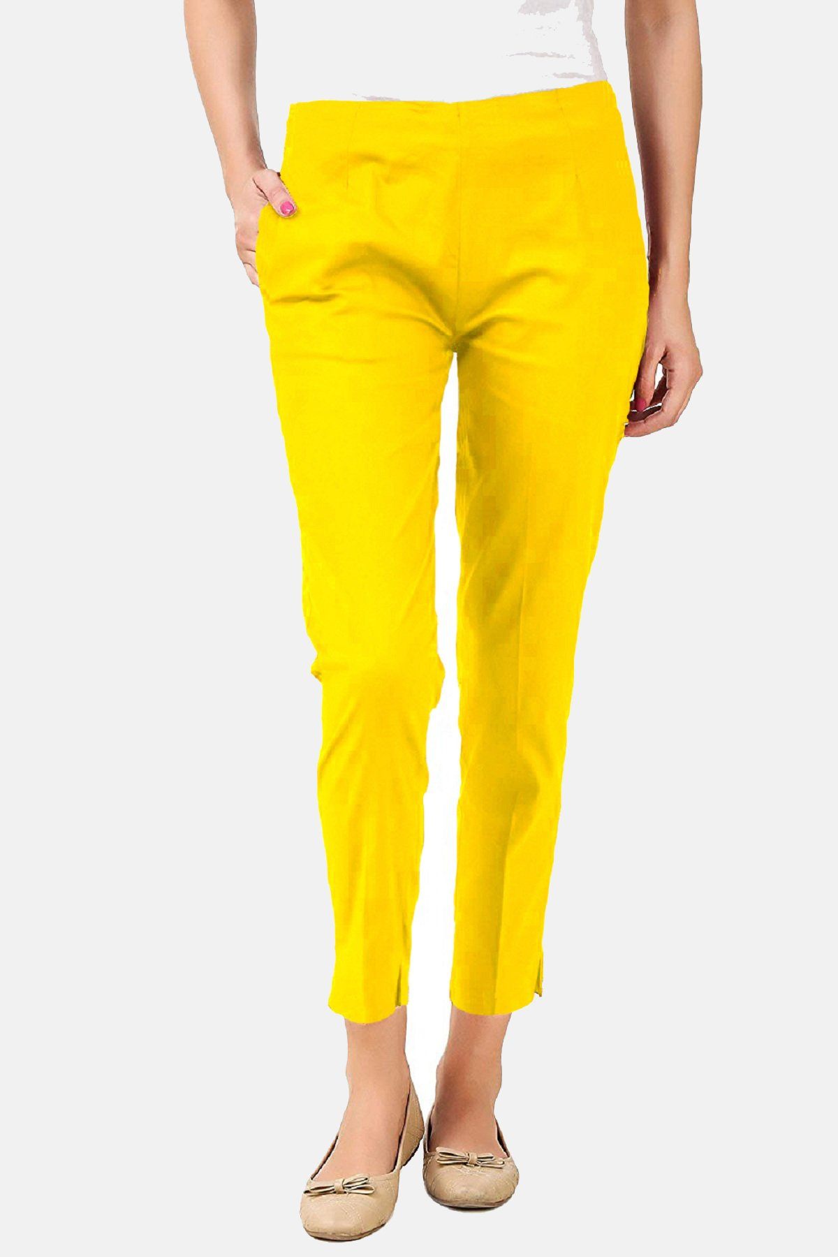 yellow cigarette pants