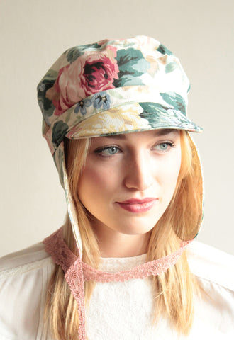 Floral Aviator Cap - Anna Chocola Brighton Milliner