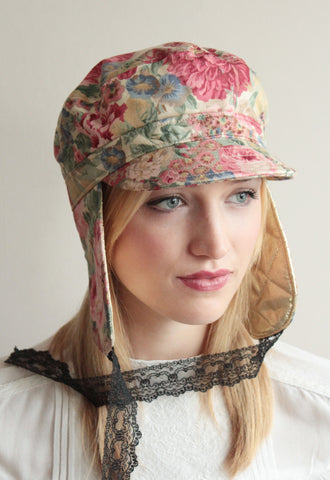 Floral Aviator Cap - Anna Chocola Brighton Milliner