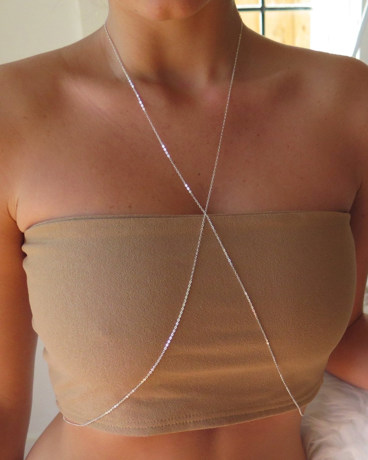 simple gold body chain