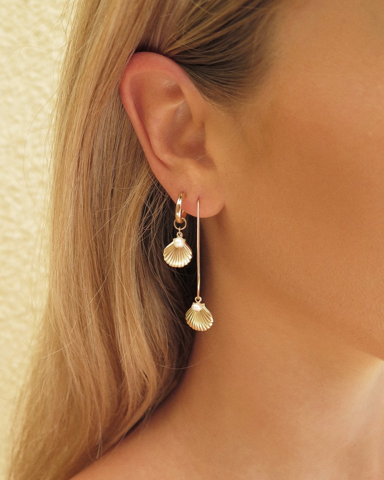 pearl in shell earrings