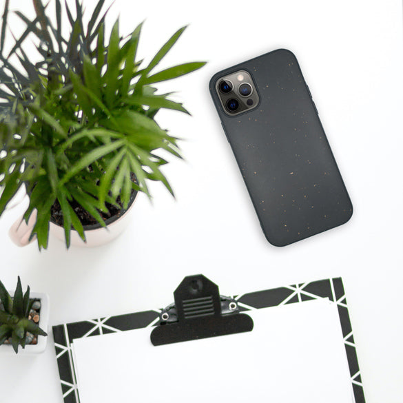 Biodegradable Phone Case in Black Flatlay