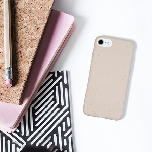 Biodegradable Natural White Phone Case on Table