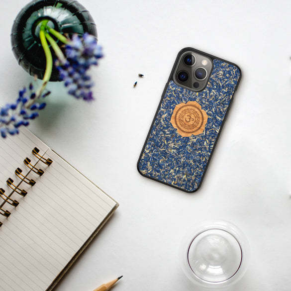 Organic Material Phone Cases with Chakra Yoga Symbols