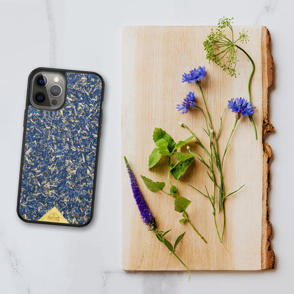 All Natural Blue Cornflower Case  with flowers