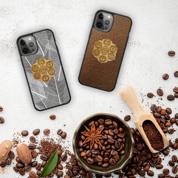 Organic Material Phone Cases with Chakra Yoga Symbols