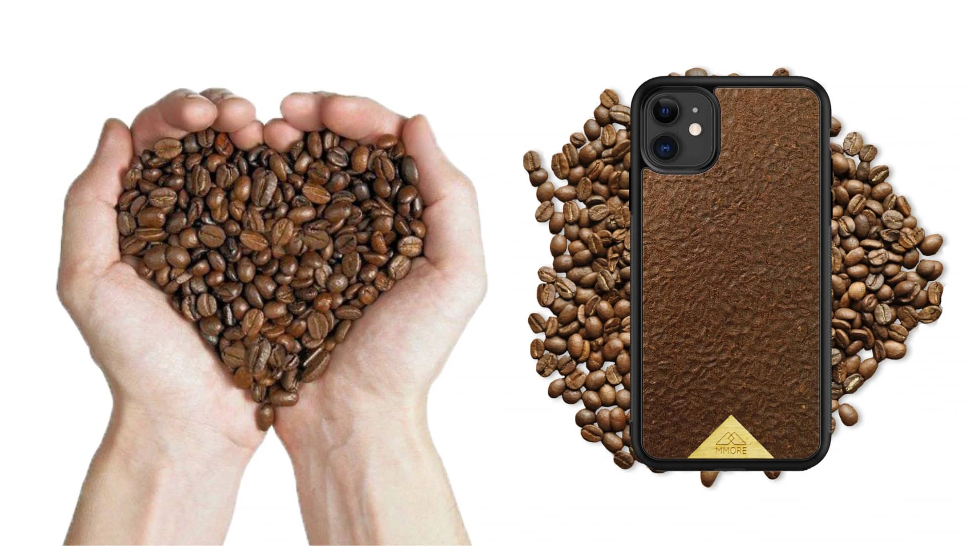 Coffee Beans Shaped into a Heart and Organic Coffee Phone Case