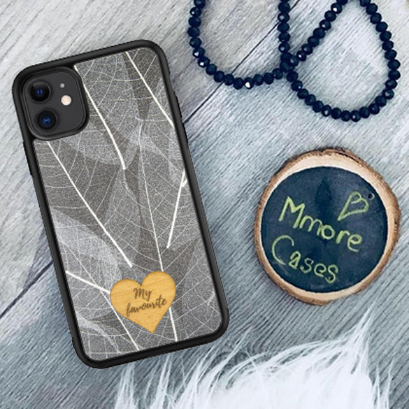 Personalized Skeleton Leaves Custom Text Phone Case