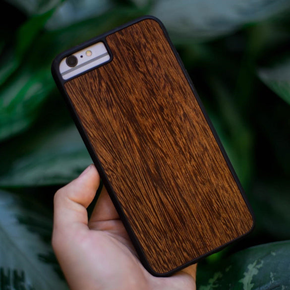 Sucupira Wooden Phone Case in Hand