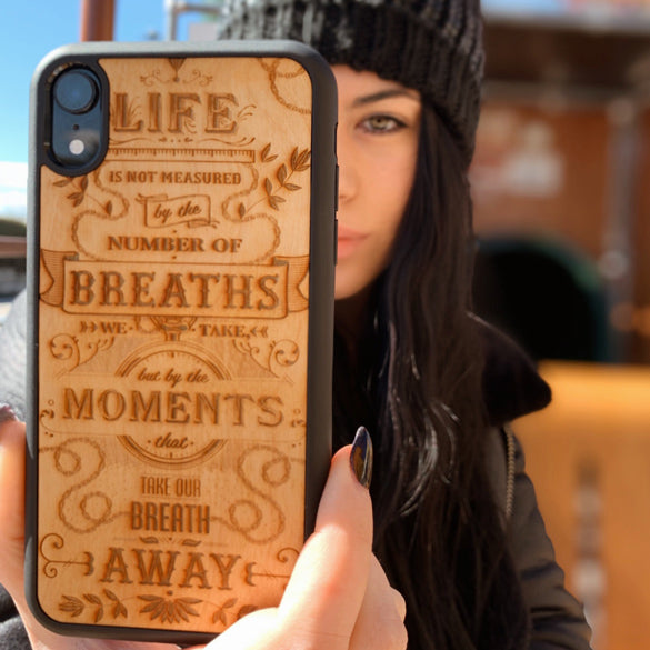 The Meaning of Life Phone Case held by a woman