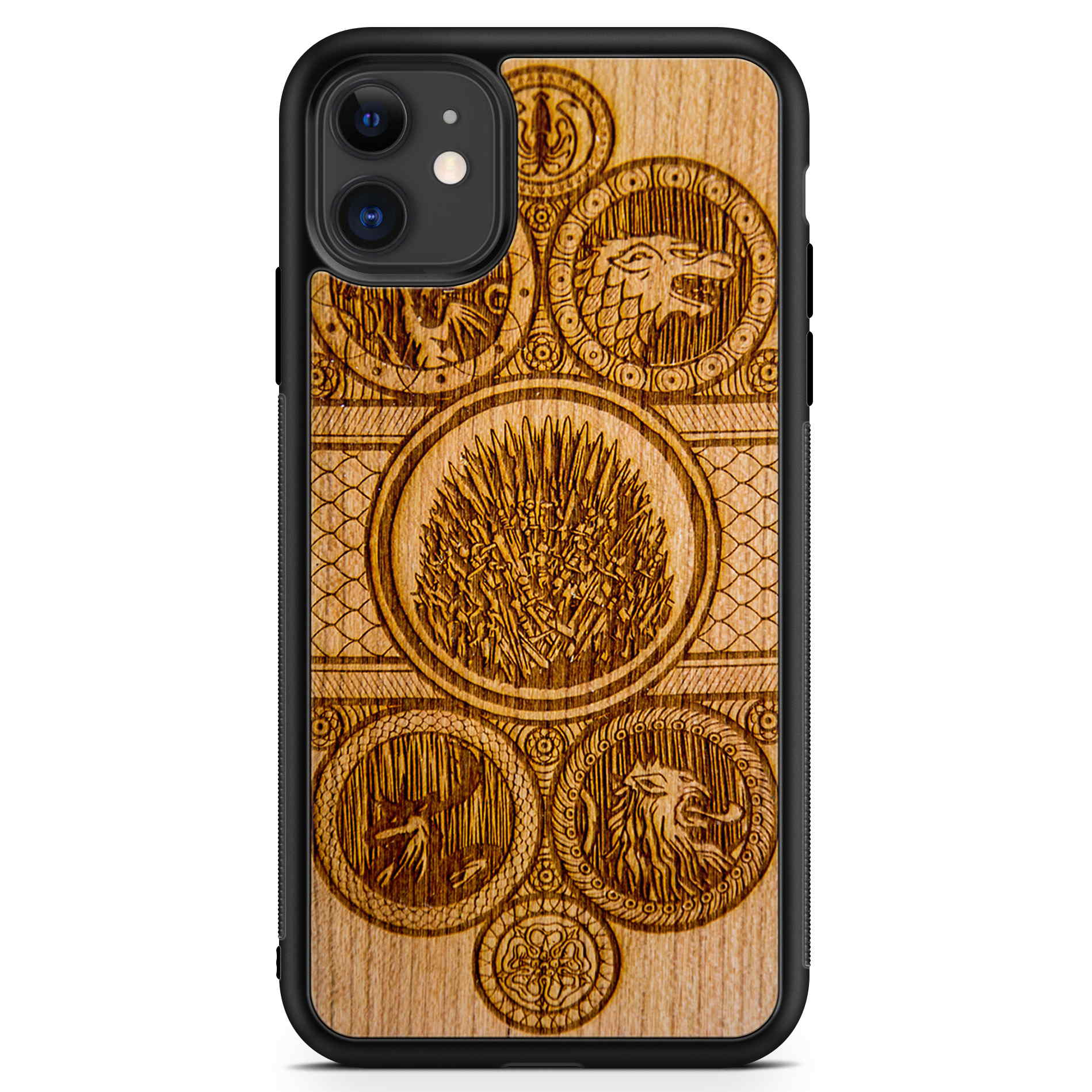 Game Of Thrones Iphone Samsung Galaxy Huawei用のユニークな手作りの木製ケース Mmore Cases