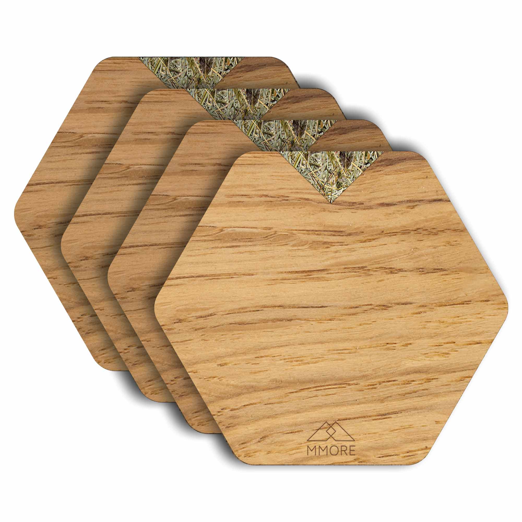 Oak Coasters four in set