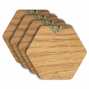 Wooden Coasters Oak Set of 4 coasters from MMORE MMORE Cases