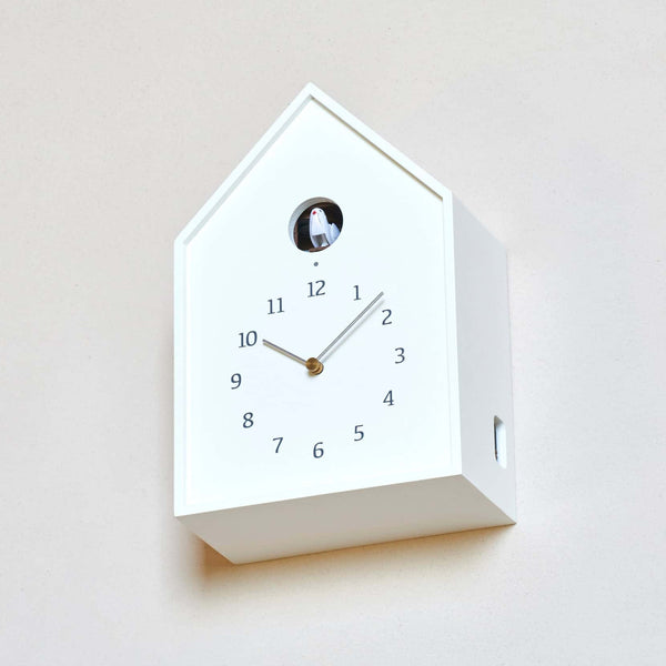 'Birdhouse' Table/Wall Cuckoo Clock (White) by Lemnos - Cuckoo Collections