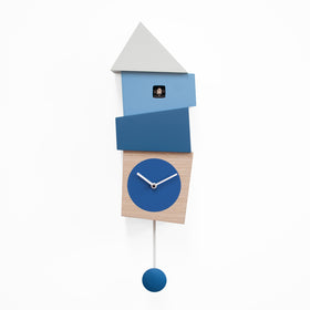 'Crooked' Cuckoo Clock (Blue & Green) by Progetti - Cuckoo Collections