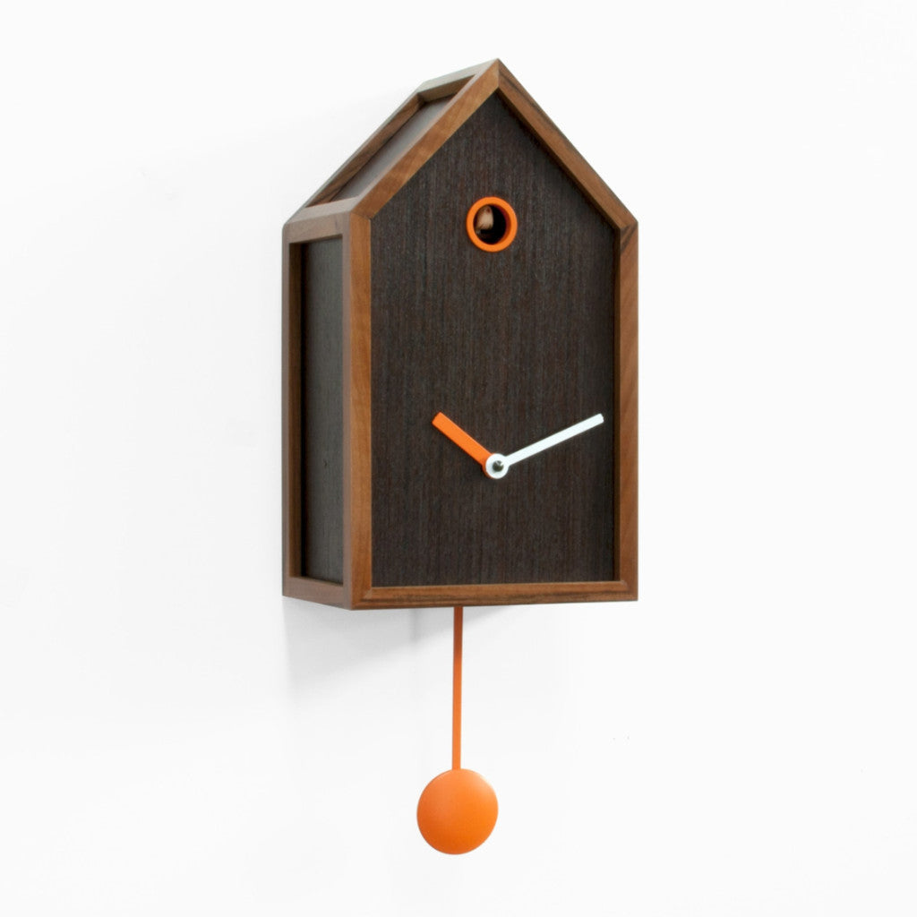 'Mr. Orange' Cuckoo Clock (Dark wood) by Progetti - Cuckoo Collections