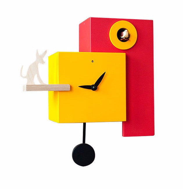 'Cucu The Guardian' Cuckoo Clock (Yellow & Red) by Pirondini - Cuckoo ...