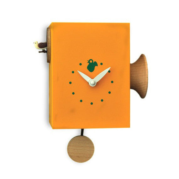 'Cucu Trombettino' Cuckoo Clock (Yellow-Orange) by Pirondini - Cuckoo ...