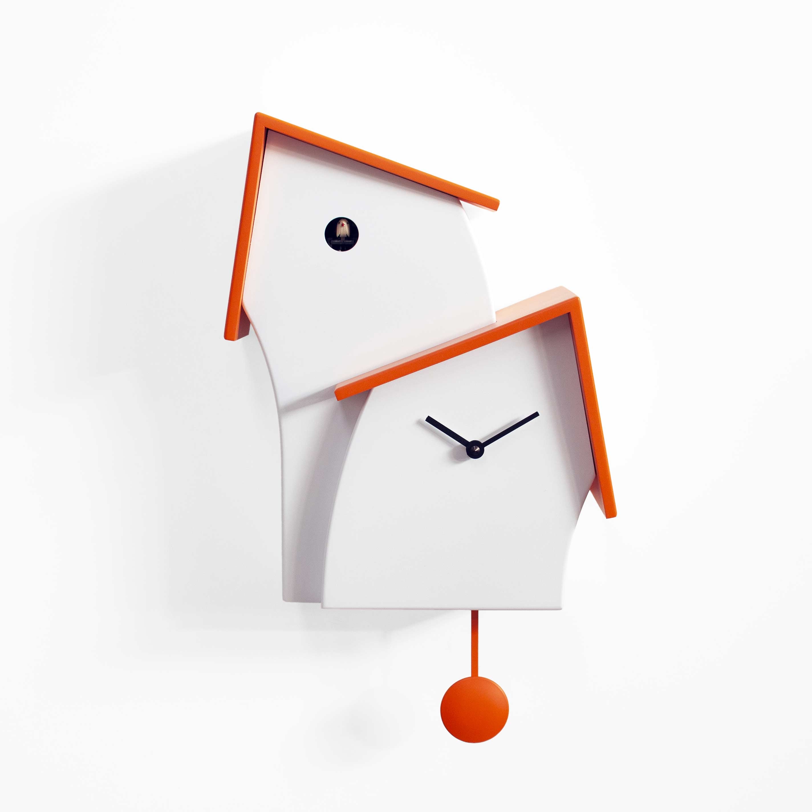 'Jazz Time' Cuckoo Clock (Orange & White) by Progetti - Cuckoo Collections