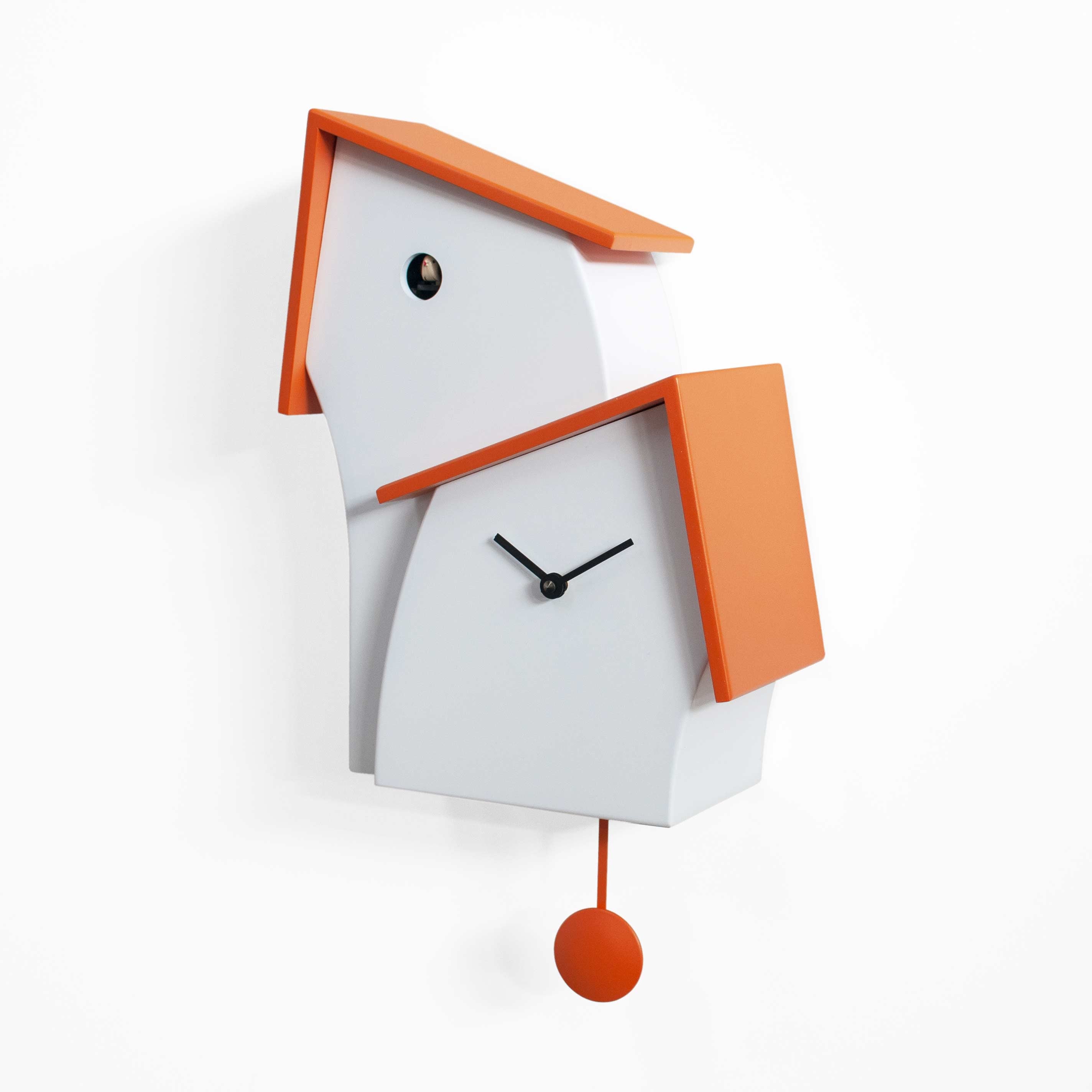 'Jazz Time' Cuckoo Clock (Orange & White) by Progetti - Cuckoo Collections