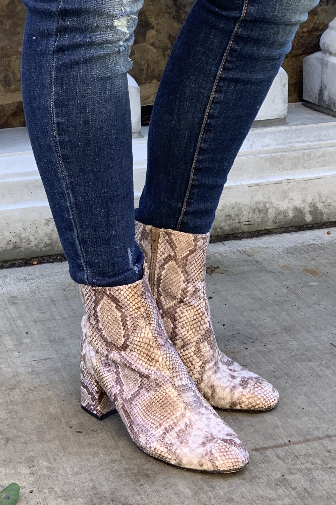 chinese laundry snakeskin booties