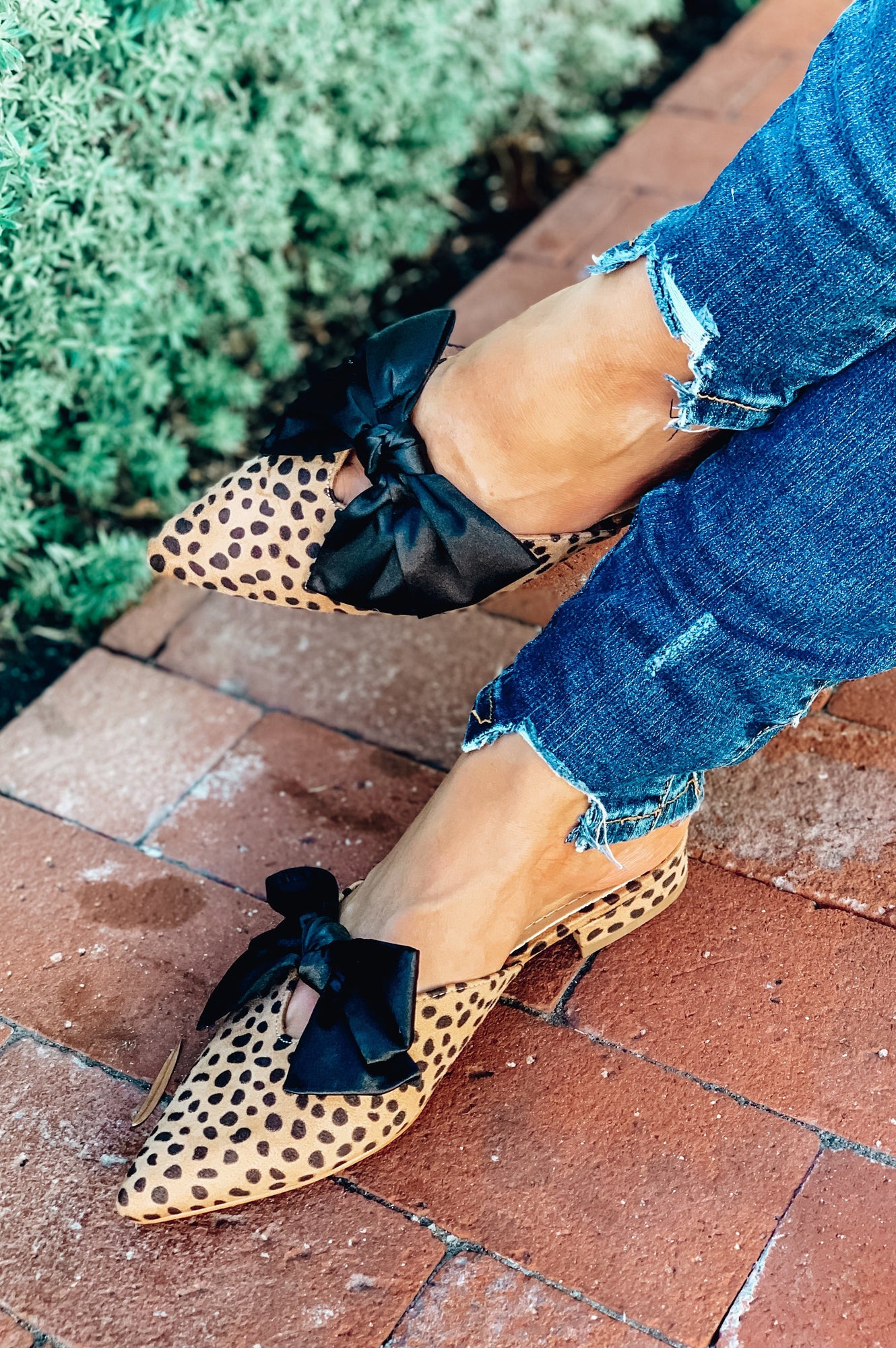 Leopard Satin Bow Mules – Sunshine Girls Boutique